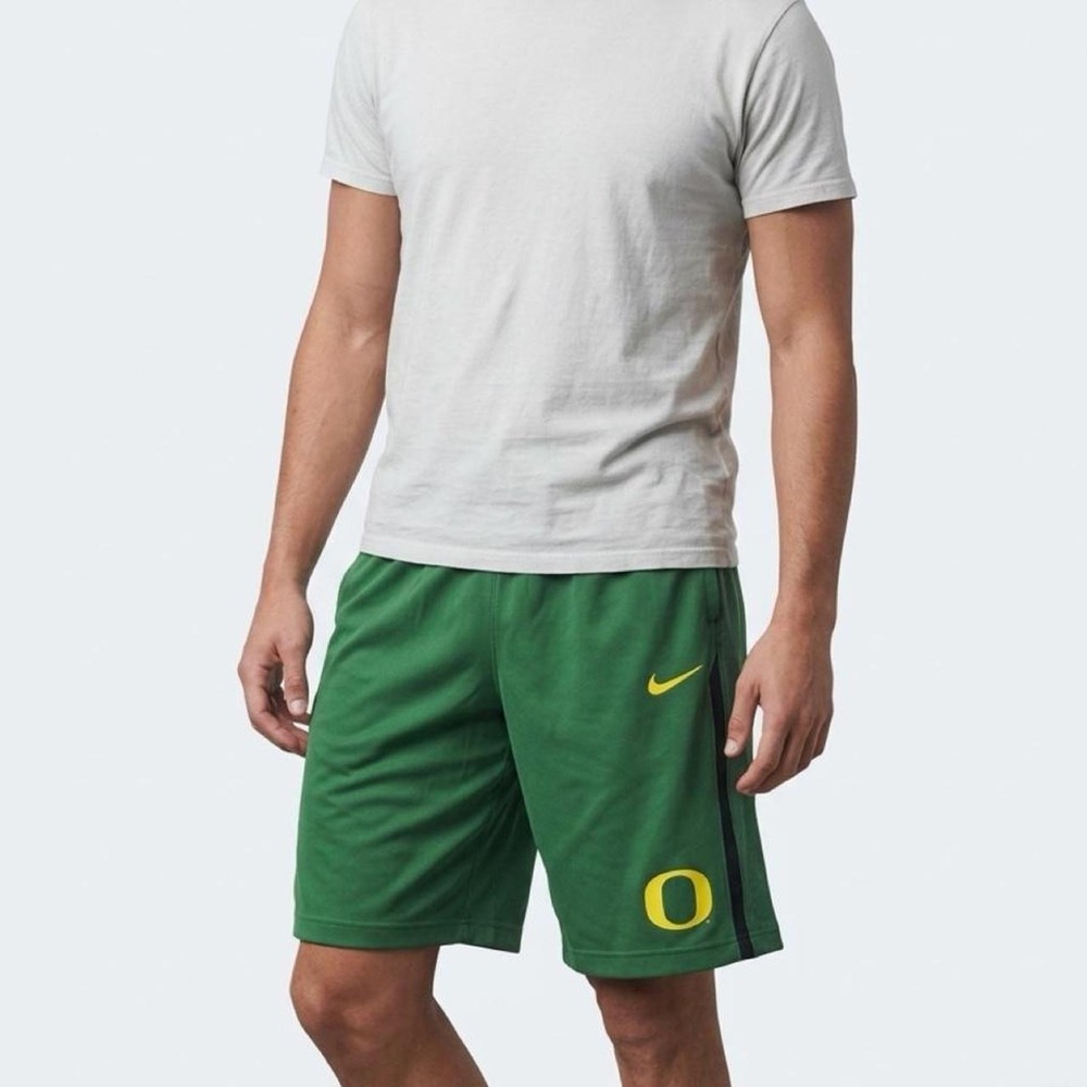 Nike Oregon Ducks Green Basketball Shorts Yellow O Logo Men's S